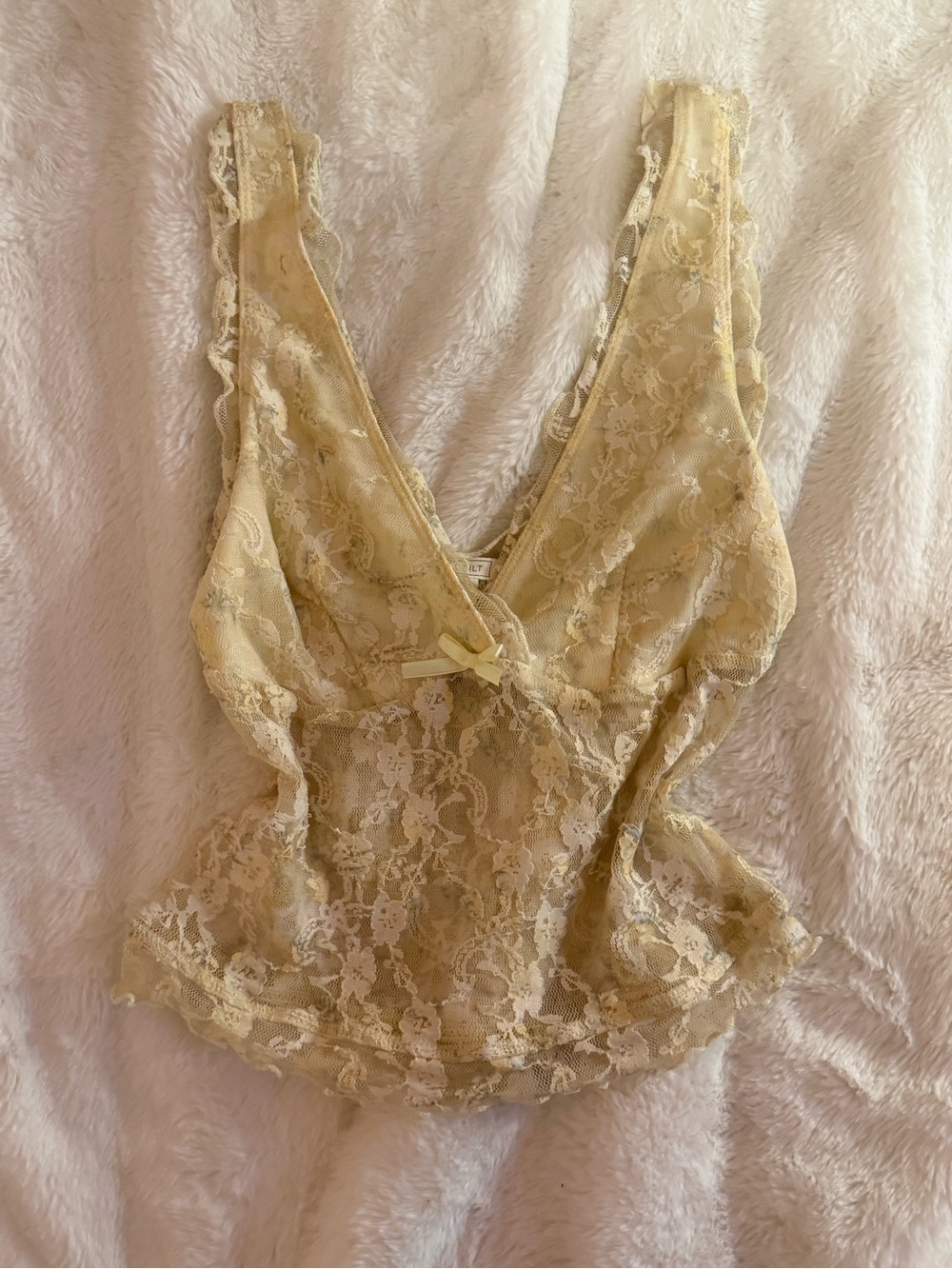 Full Tilt Cream Floral Lace V-Neck Chemise